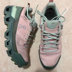 On Running Women's Athletic Shoes in Pink and Green
